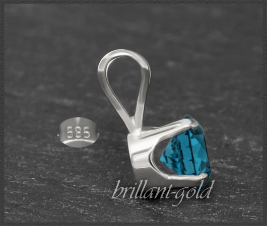 Anhänger 585 Gold london-blue Topas 4,5,6,7mm
